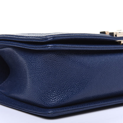Chanel Caviar Quilted Medium Boy Flap Blue 11 of 14