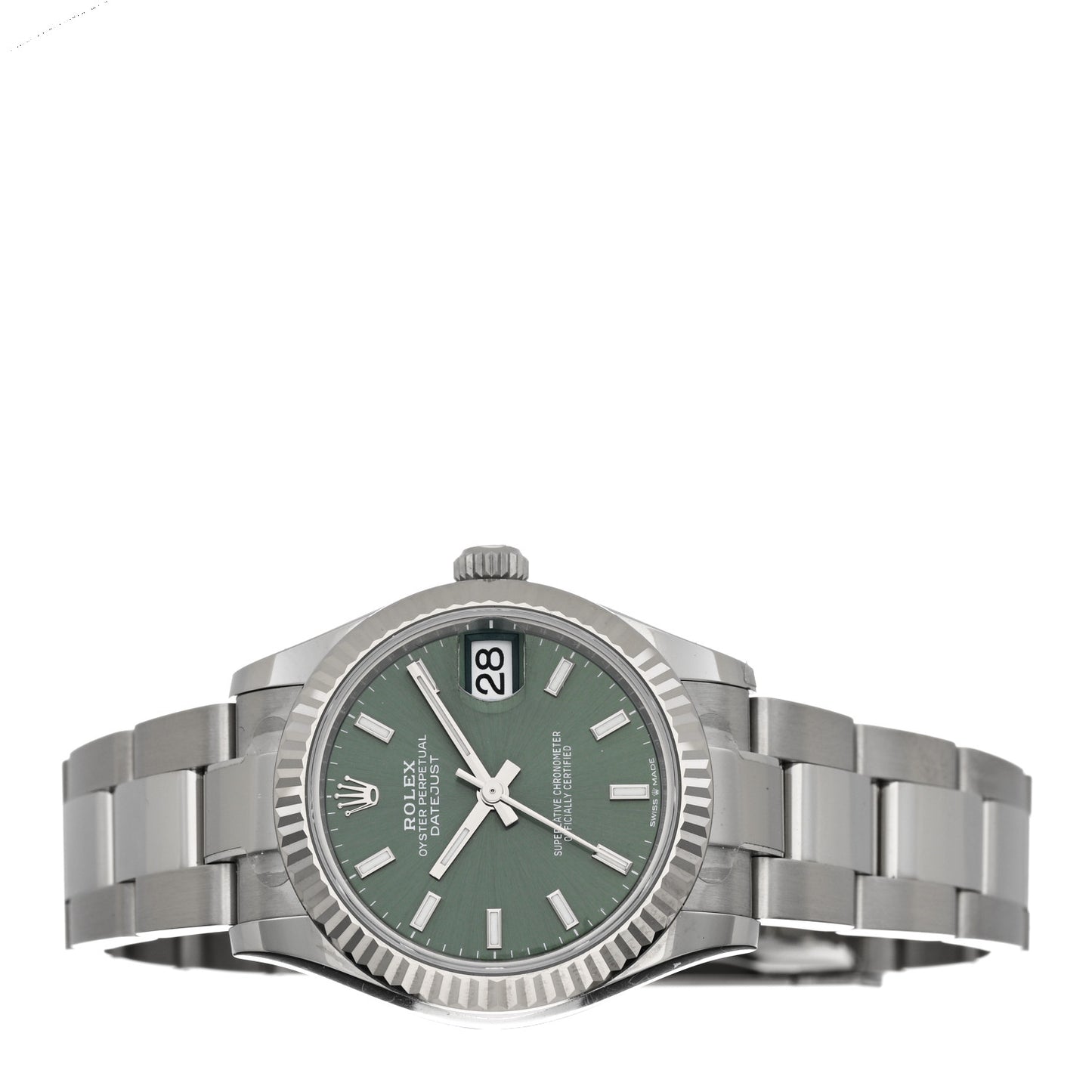 Stainless Steel 18K White Gold 31mm Oyster Perpetual Datejust Watch Mint Green 278274