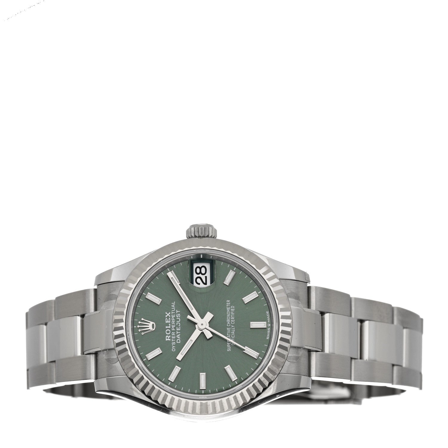 Rolex Stainless Steel 18K White Gold 31mm Oyster Perpetual Datejust Watch Mint Green 278274 2 of 5