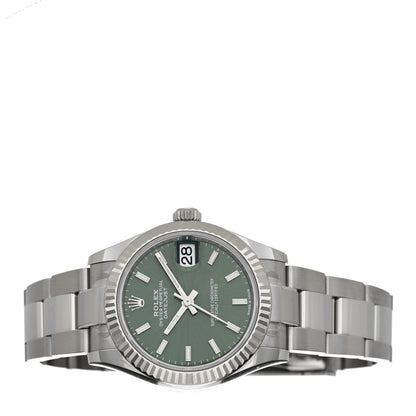 Rolex Stainless Steel 18K White Gold 31mm Oyster Perpetual Datejust Watch Mint Green 278274 2 of 5