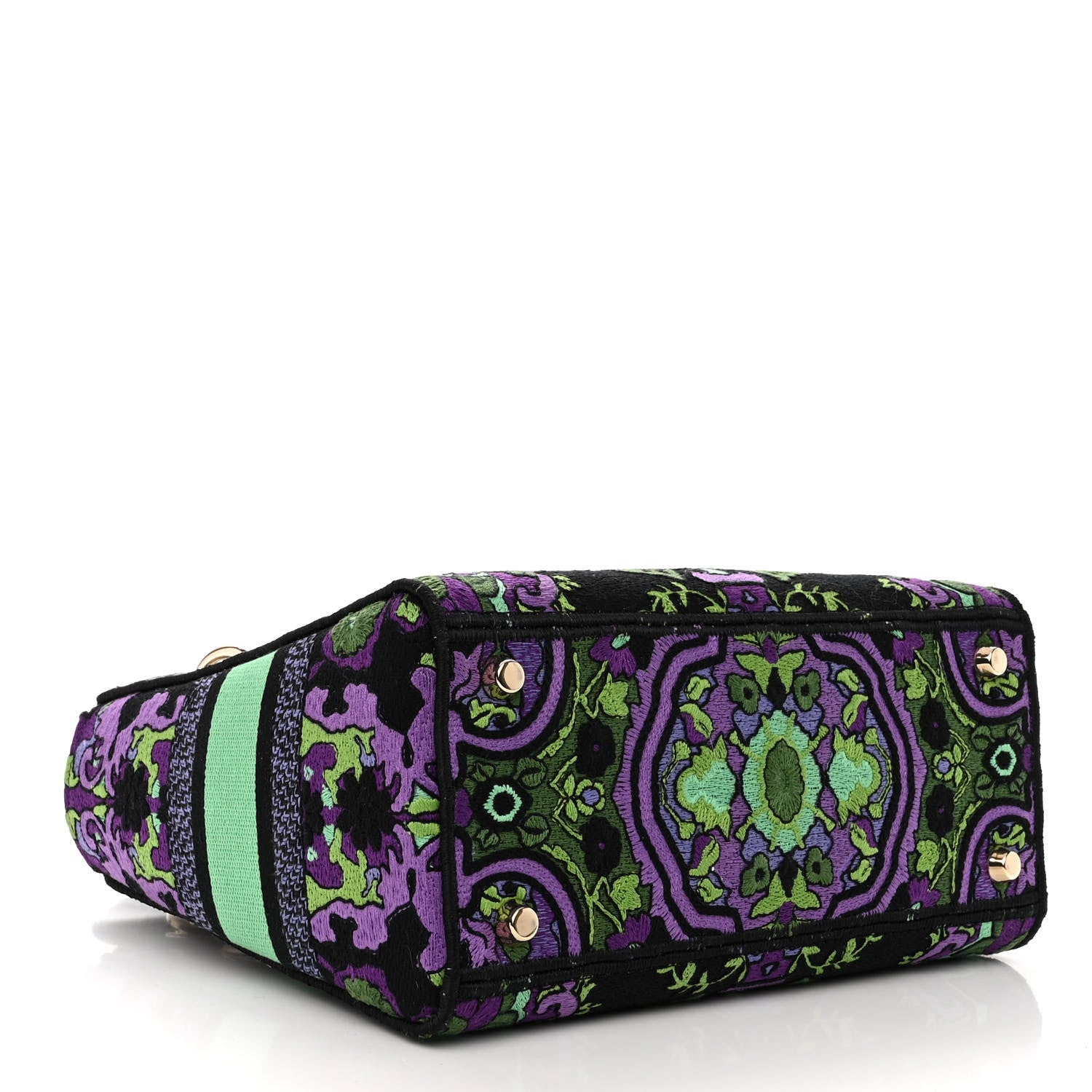 Christian Dior Canvas Embroidered Indian Purple Medium Lady D-Lite Multicolor 4 of 9