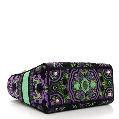 Christian Dior Canvas Embroidered Indian Purple Medium Lady D-Lite Multicolor 4 of 9