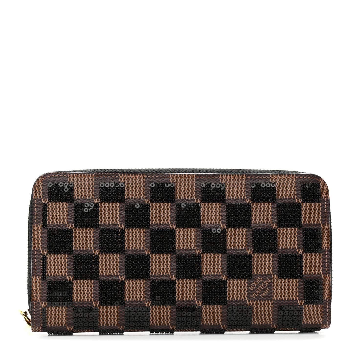 Damier Paillettes Zippy Wallet Black