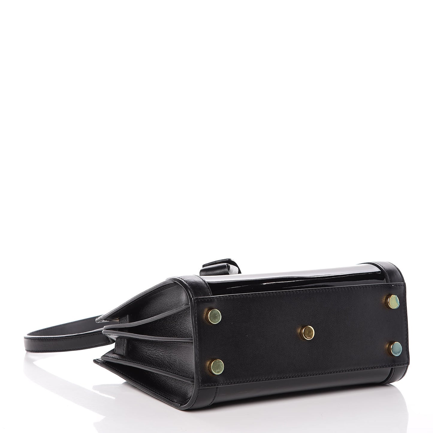 Patent Calfskin Nano Sac de Jour Black