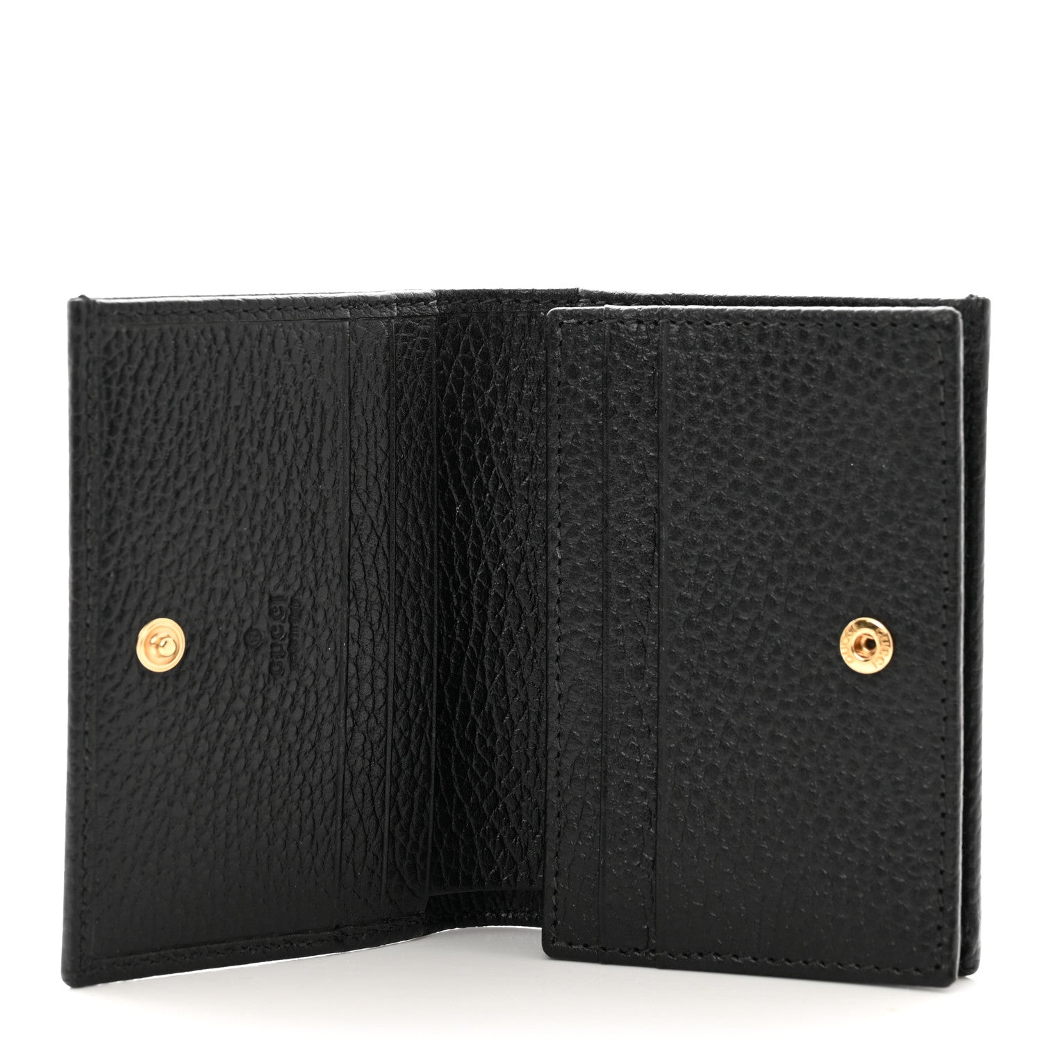 Gucci Pebbled Calfskin GG Marmont Card Case Black 5 of 8