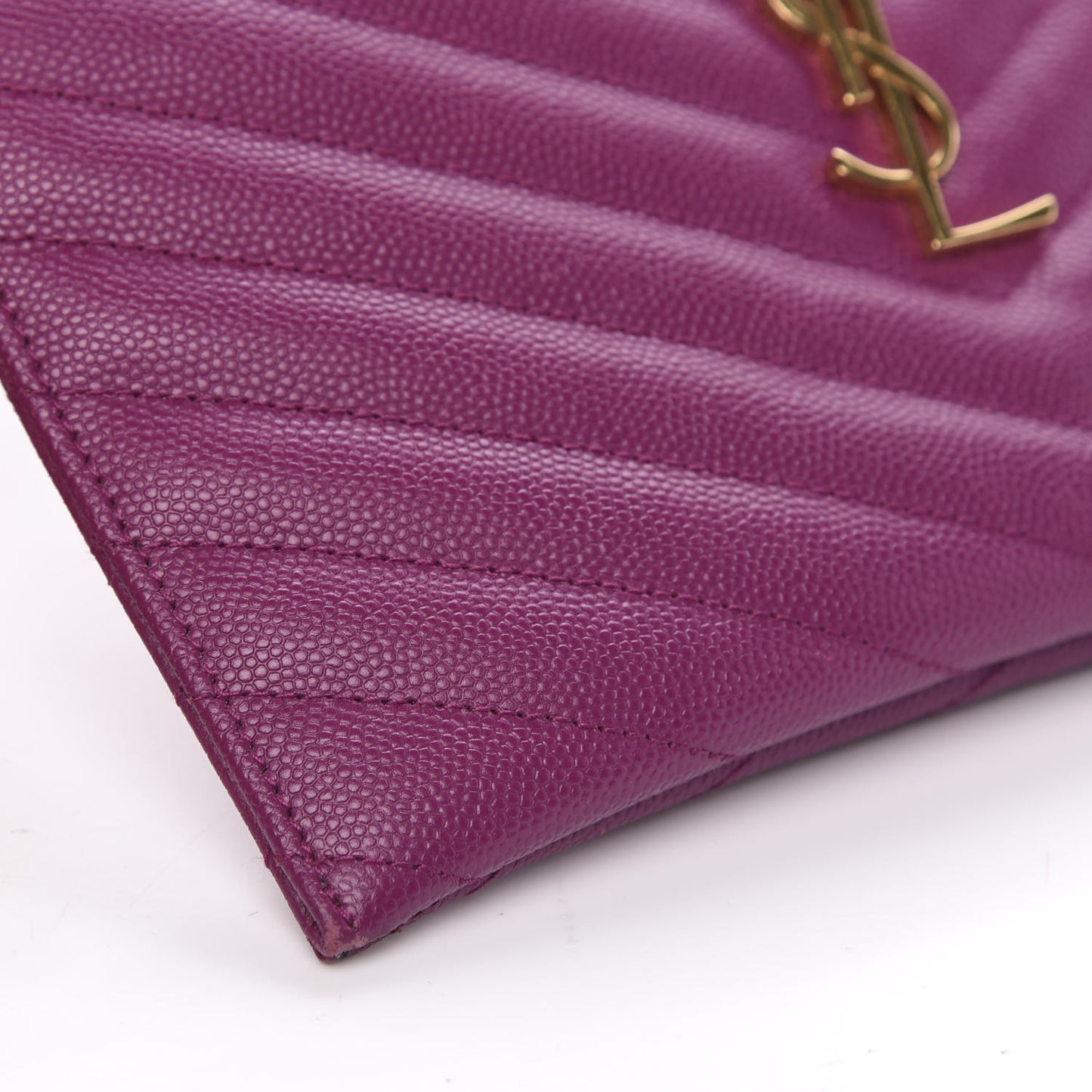 Grain De Poudre Chevron Monogram Bill Pouch Dark Grape