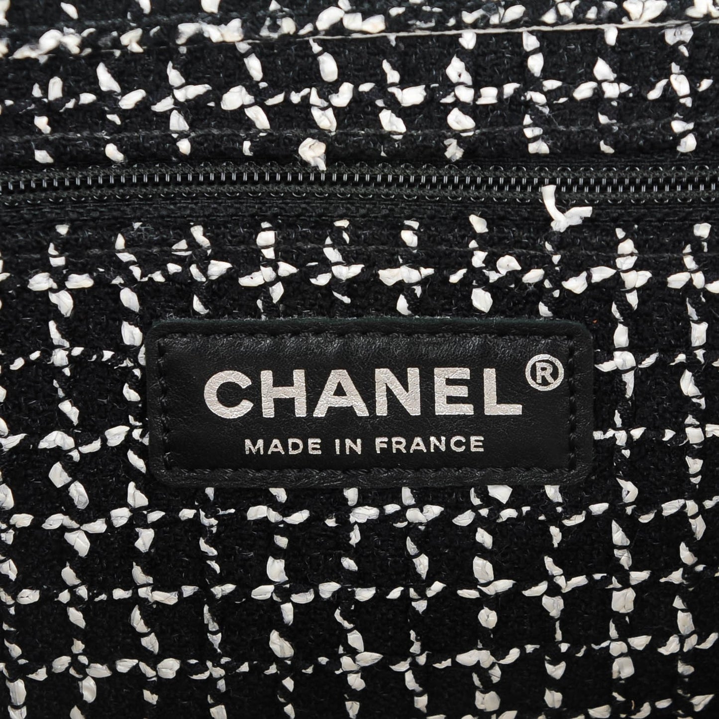 Tweed Medium Single Flap Black White