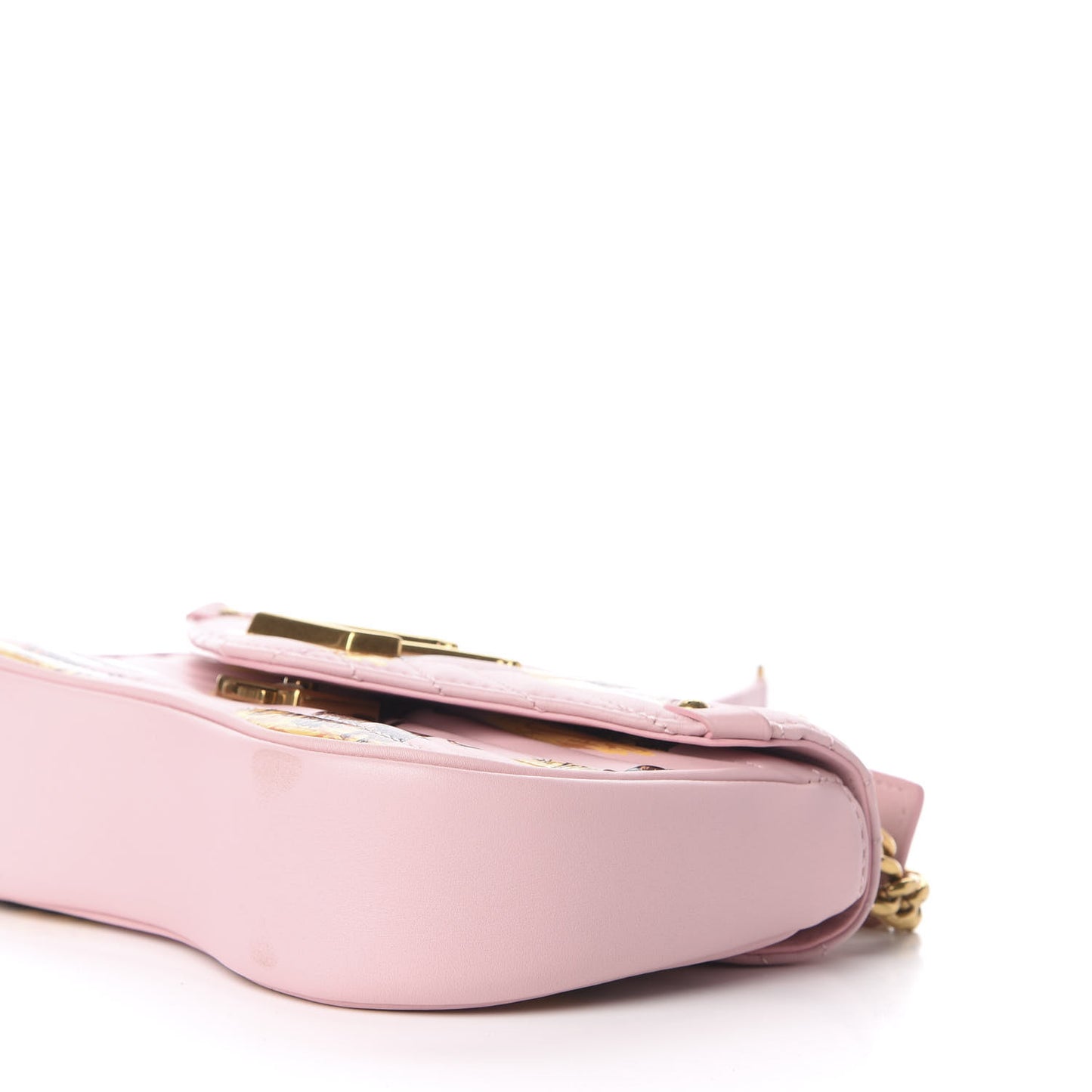 Calfskin Leopard Print New Wave Chain PM Light Pink