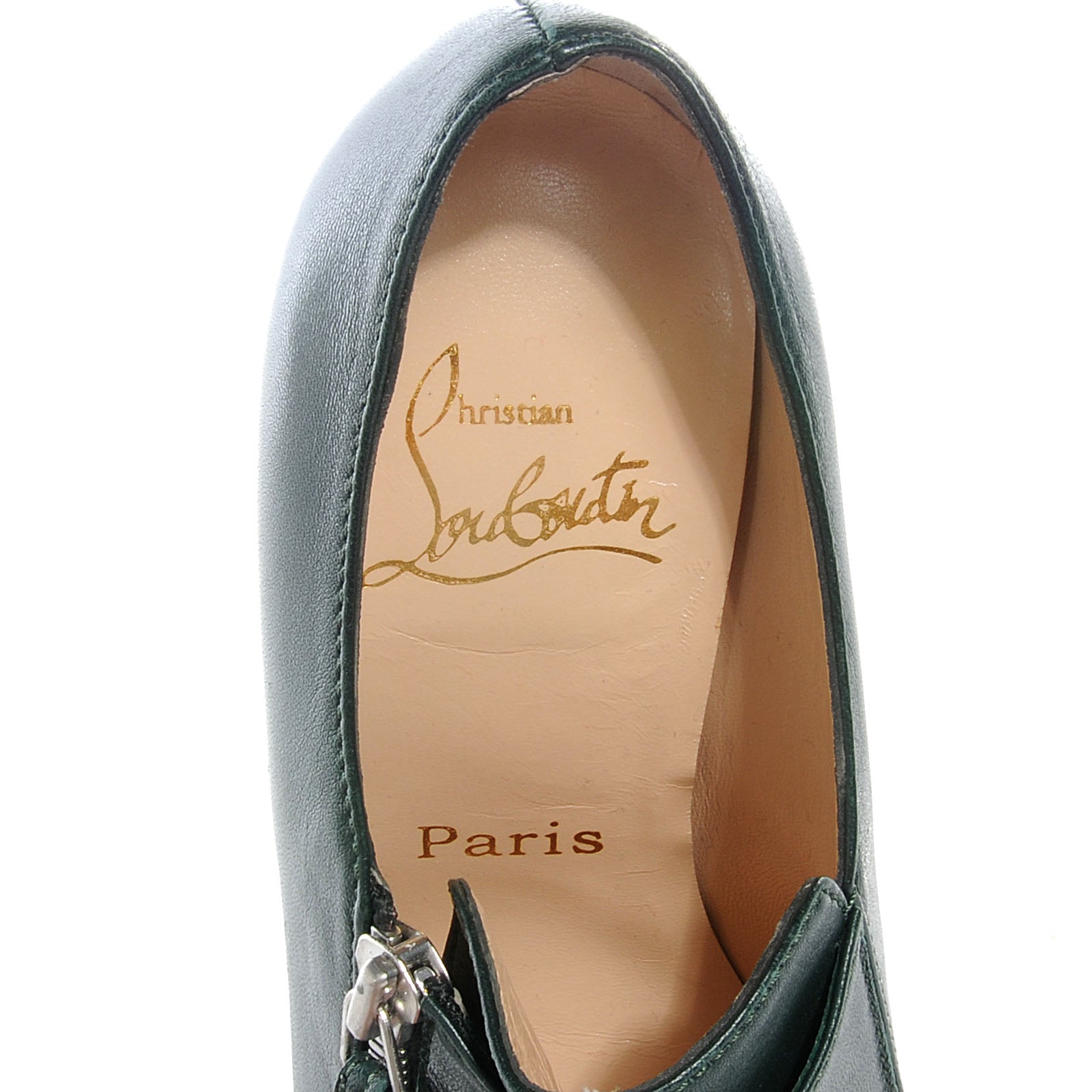 Christian Louboutin Leather Lapono 120 Booties 36 Bottle Green 6 of 6