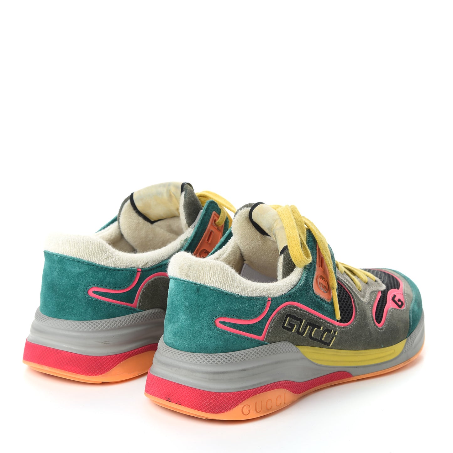 Suede Calfskin Womens Ultrapace Sneakers 38 Green