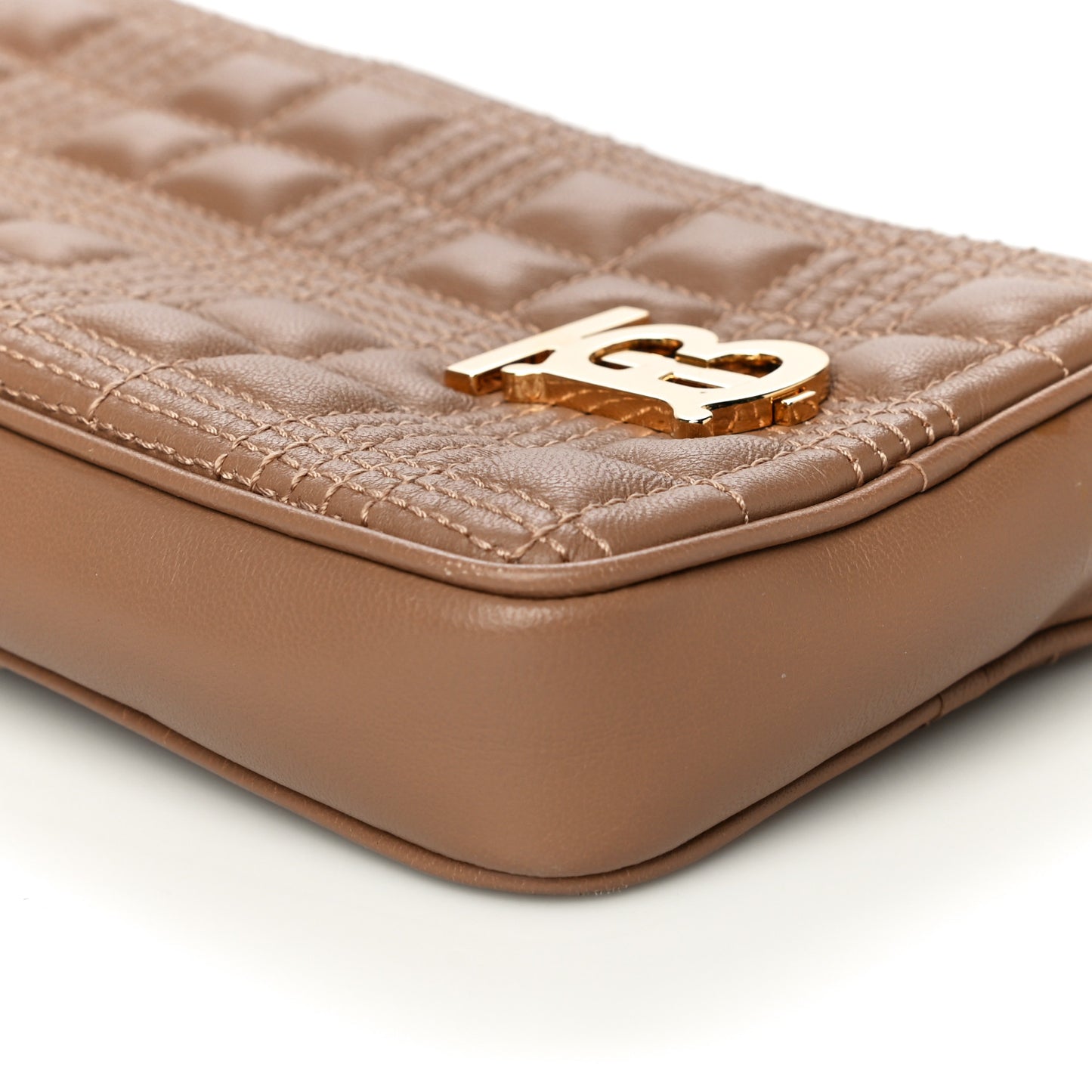 Lambskin Quilted Mini Lola Vertical Crossbody Bag Camel