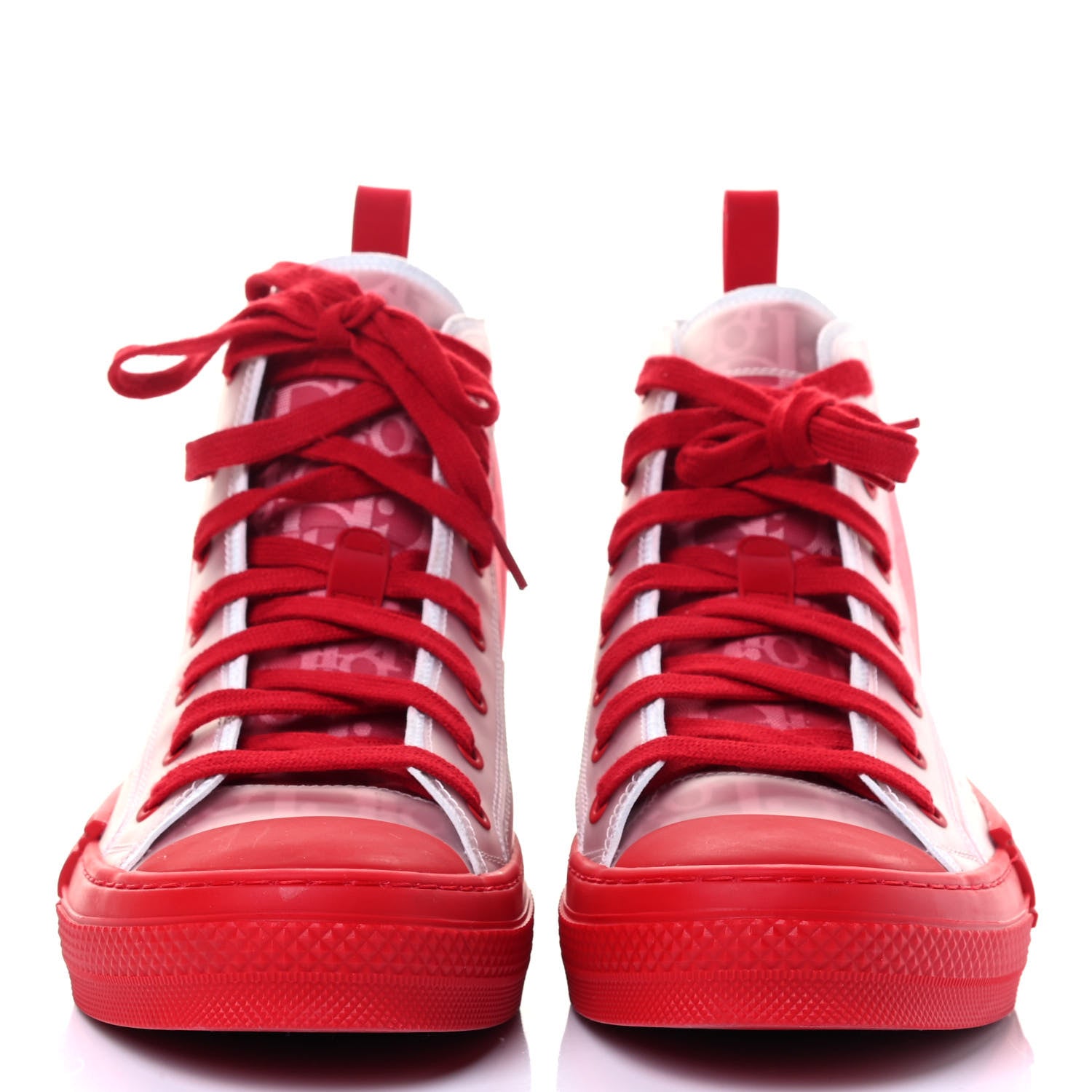 Christian Dior Technical Canvas Oblique Mens B23 High Top Sneakers 42 Bordeaux Rouge 2 of 7