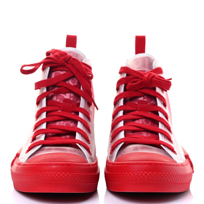 Christian Dior Technical Canvas Oblique Mens B23 High Top Sneakers 42 Bordeaux Rouge 2 of 7
