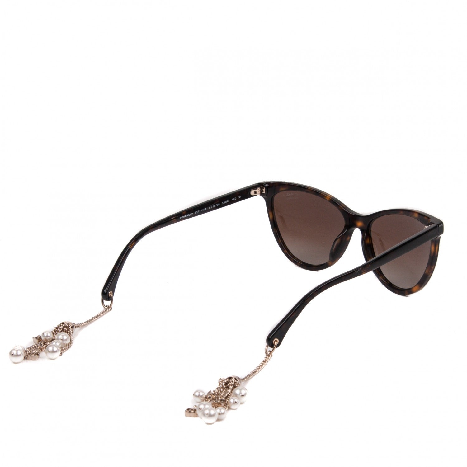 Chanel Acetate Polarized Fantasy Pearl Cat Eye Sunglasses 5341-H-A Tortoise 4 of 6
