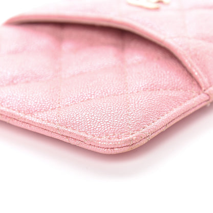 Chanel Iridescent Caviar Quilted Classic iPhone Pouch Rose Pink 10 of 14