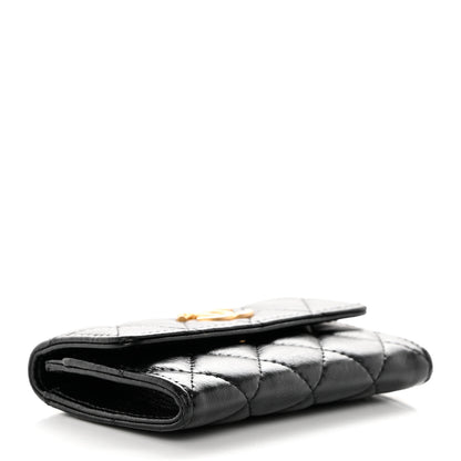 Chanel Lambskin Quilted Flap Card Holder Black 4 of 10
