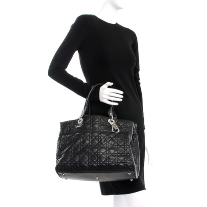 Christian Dior Lambskin Cannage Large Soft Lady Dior Shopping Tote Black 2 of 11