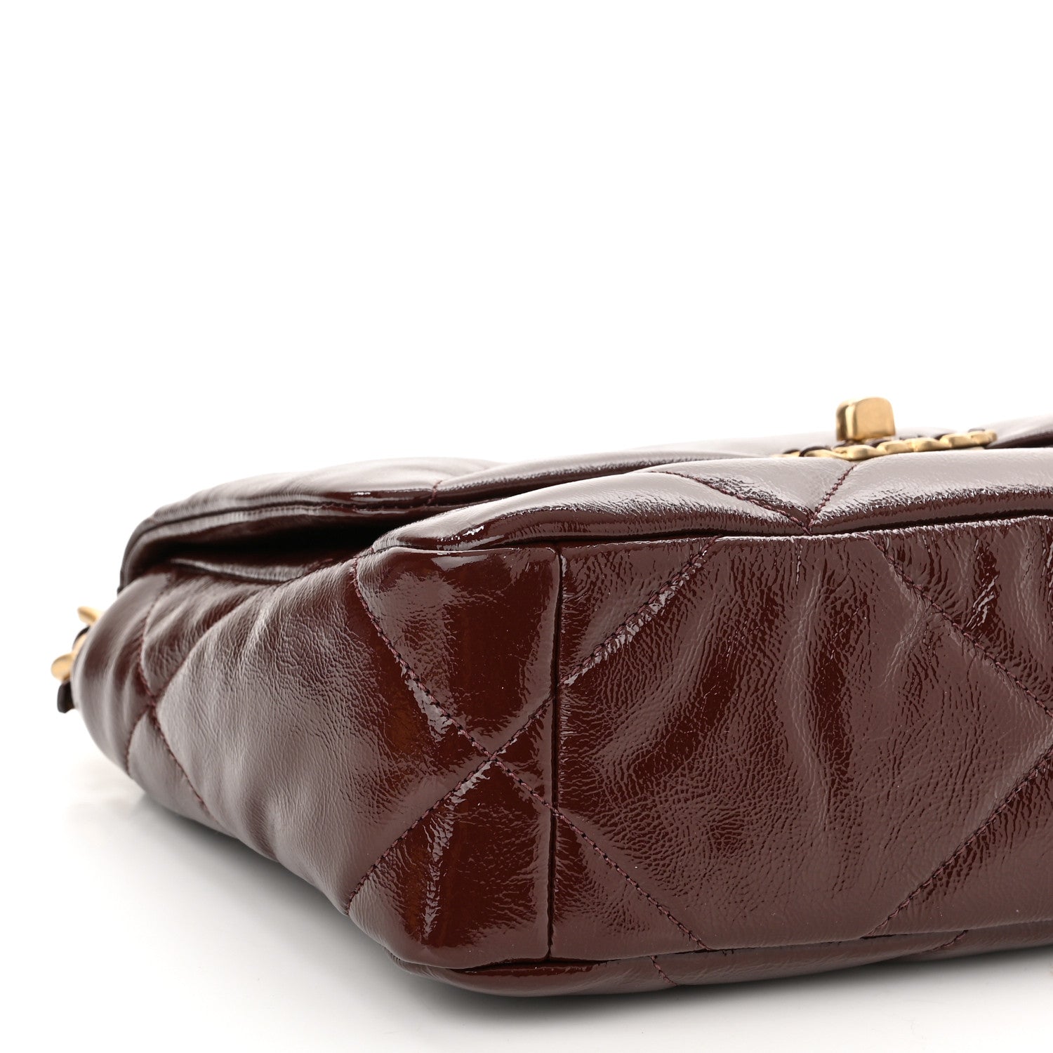 Chanel Shiny Crumpled Calfskin Quilted Medium Chanel 19 Flap Burgundy 9 of 10