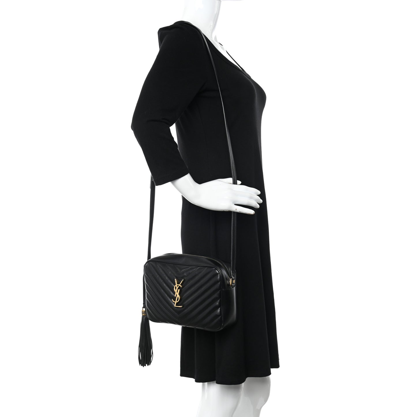 Calfskin Matelasse Monogram Lou Camera Bag Black