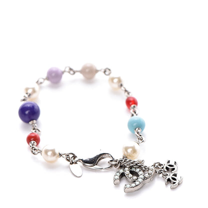 Chanel Pearl Beaded CC Charm Bracelet Multicolor 1 of 5