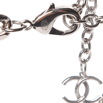Chanel Resin CC Oversized Padlock Chain Necklace Silver Pearly White 4 of 5