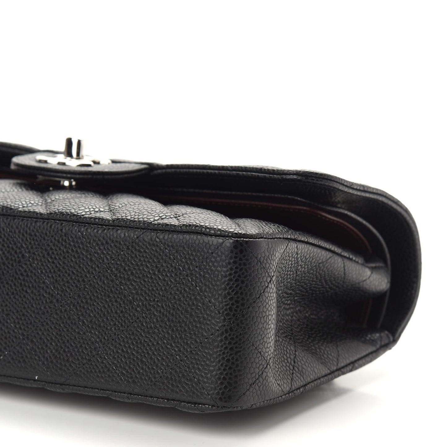Caviar Quilted Small Double Flap Black