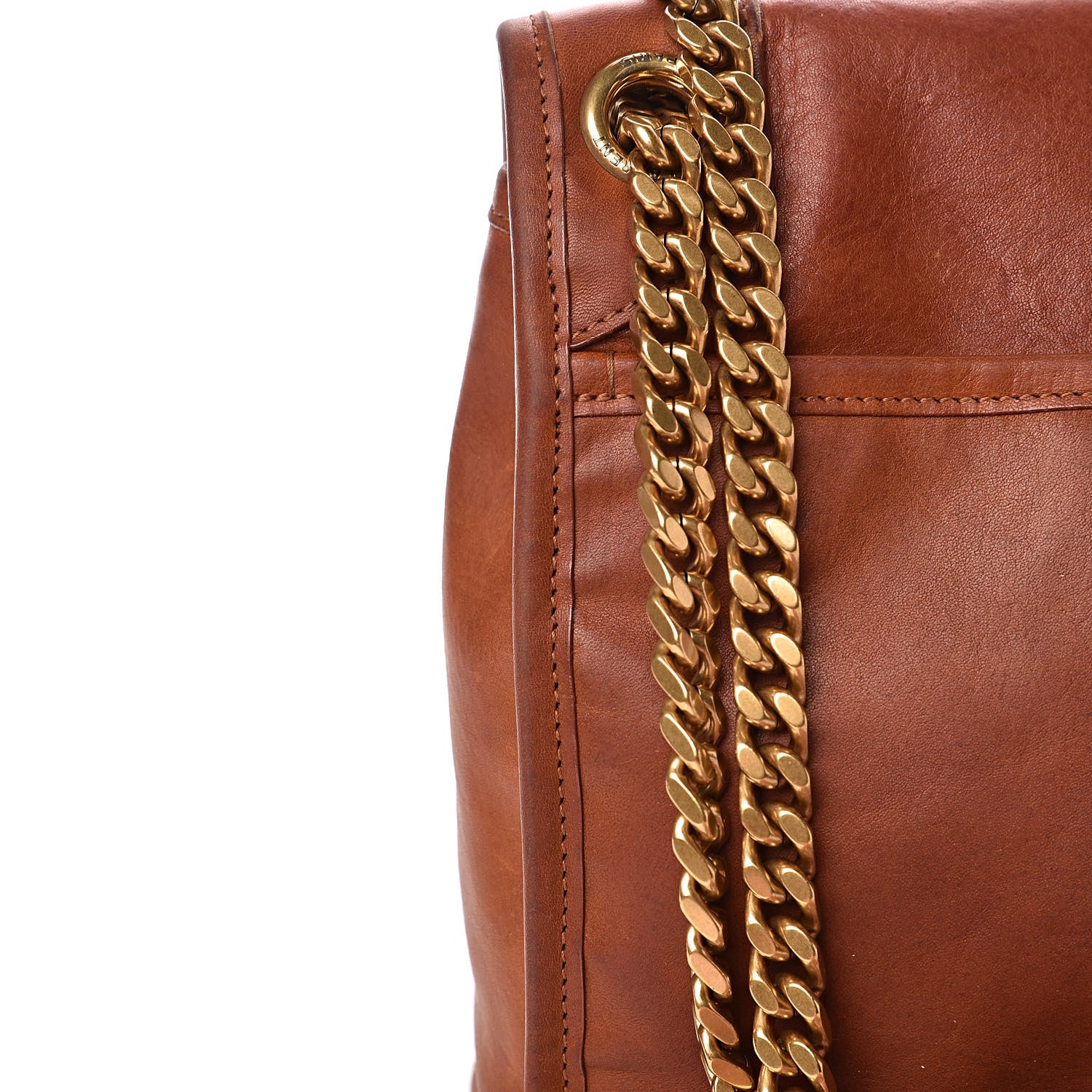 Saint Laurent Calfskin Monogram Medium Niki Chain Satchel Cognac 17 of 19