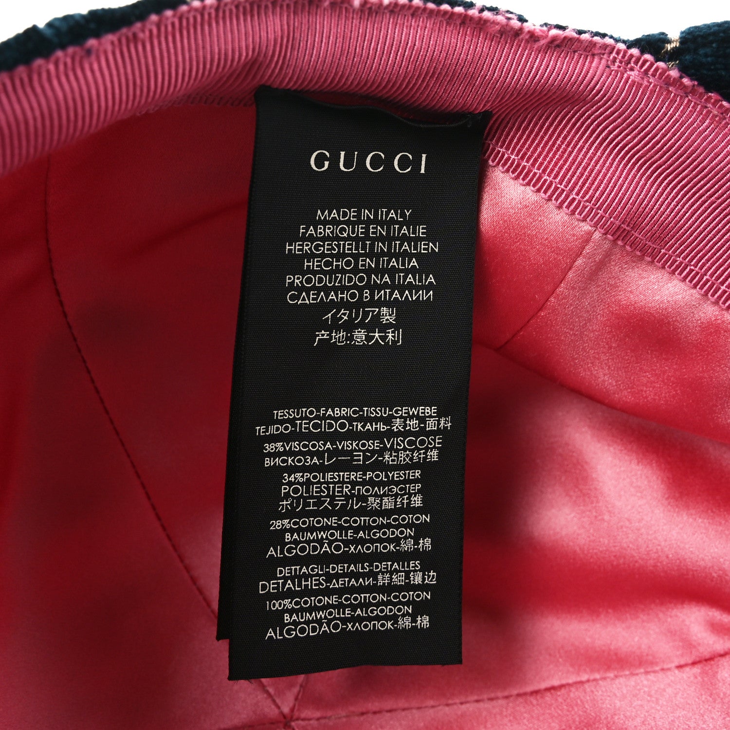 Gucci Velvet GG Monogram Baseball Hat M Blue 8 of 9