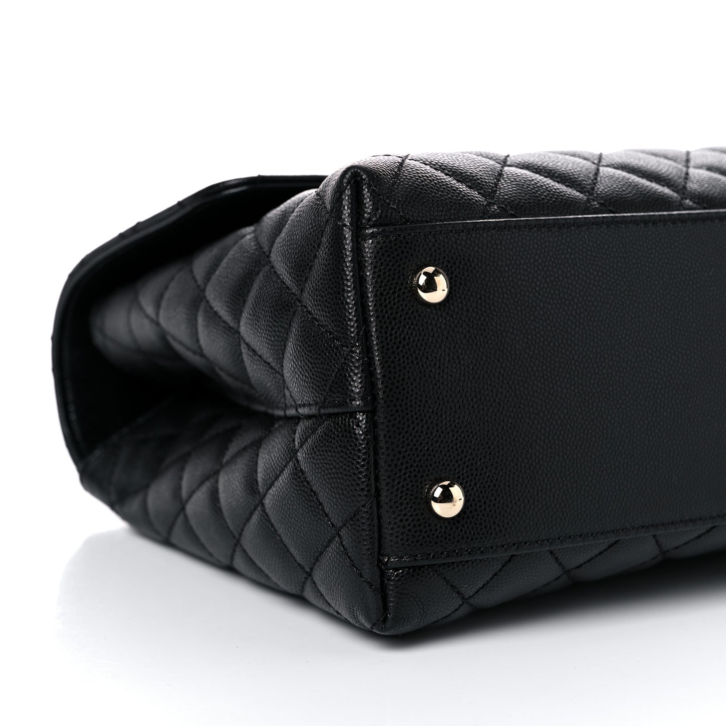Caviar Quilted Medium Coco Handle Flap Black