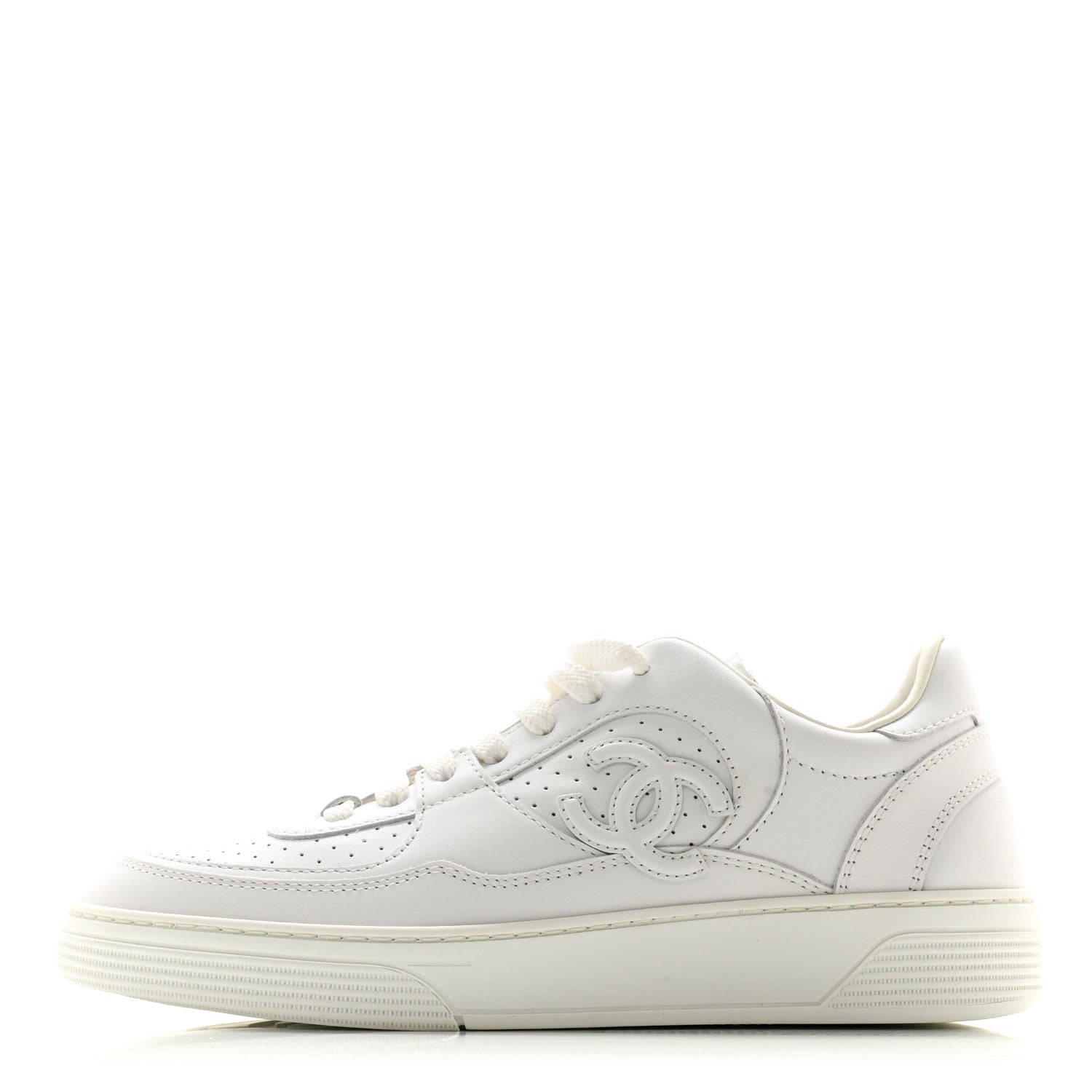 Chanel Calfskin CC Womens Sneakers 36 White 1 of 11