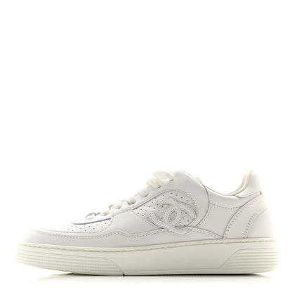 Chanel Calfskin CC Womens Sneakers 36 White 1 of 11