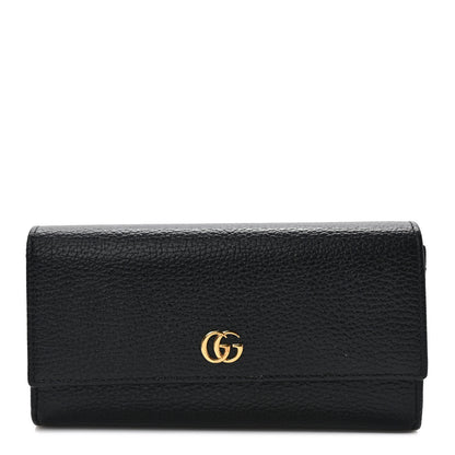 Gucci Dollar Calfskin GG Marmont Continental Wallet Black 1 of 7