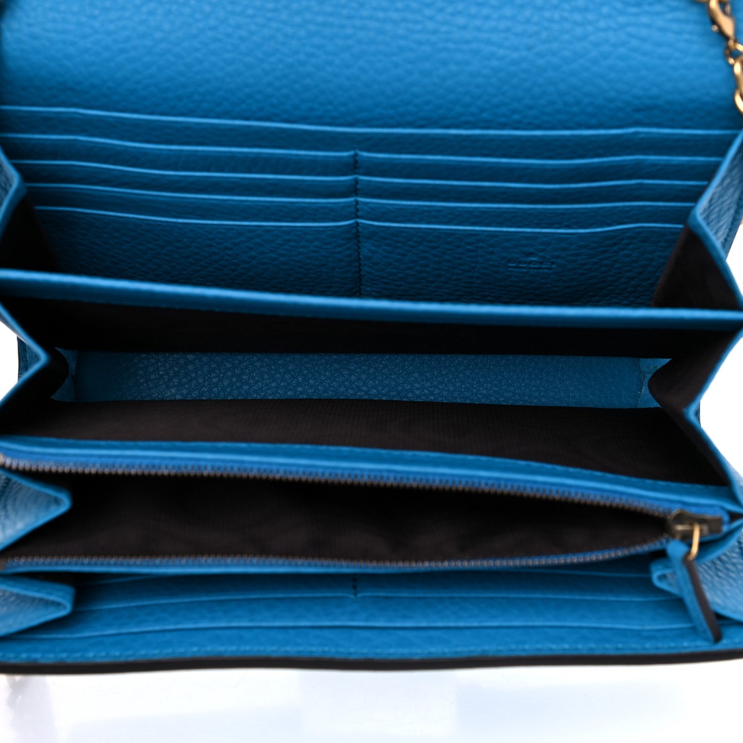 Calfskin GG Marmont Chain Wallet Blue