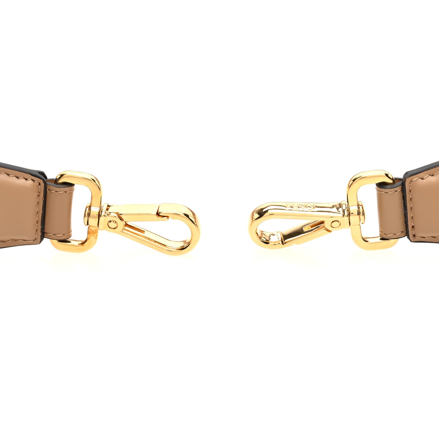 Fendi Jacquard Ribbon Vitello King FF Bi-Color Intreccio Adjustable Strap You Poudre Cuoio Miele Scuro 4 of 5