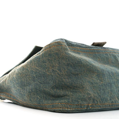 Fendi Denim Snakeskin Mama Baguette Blue 9 of 11