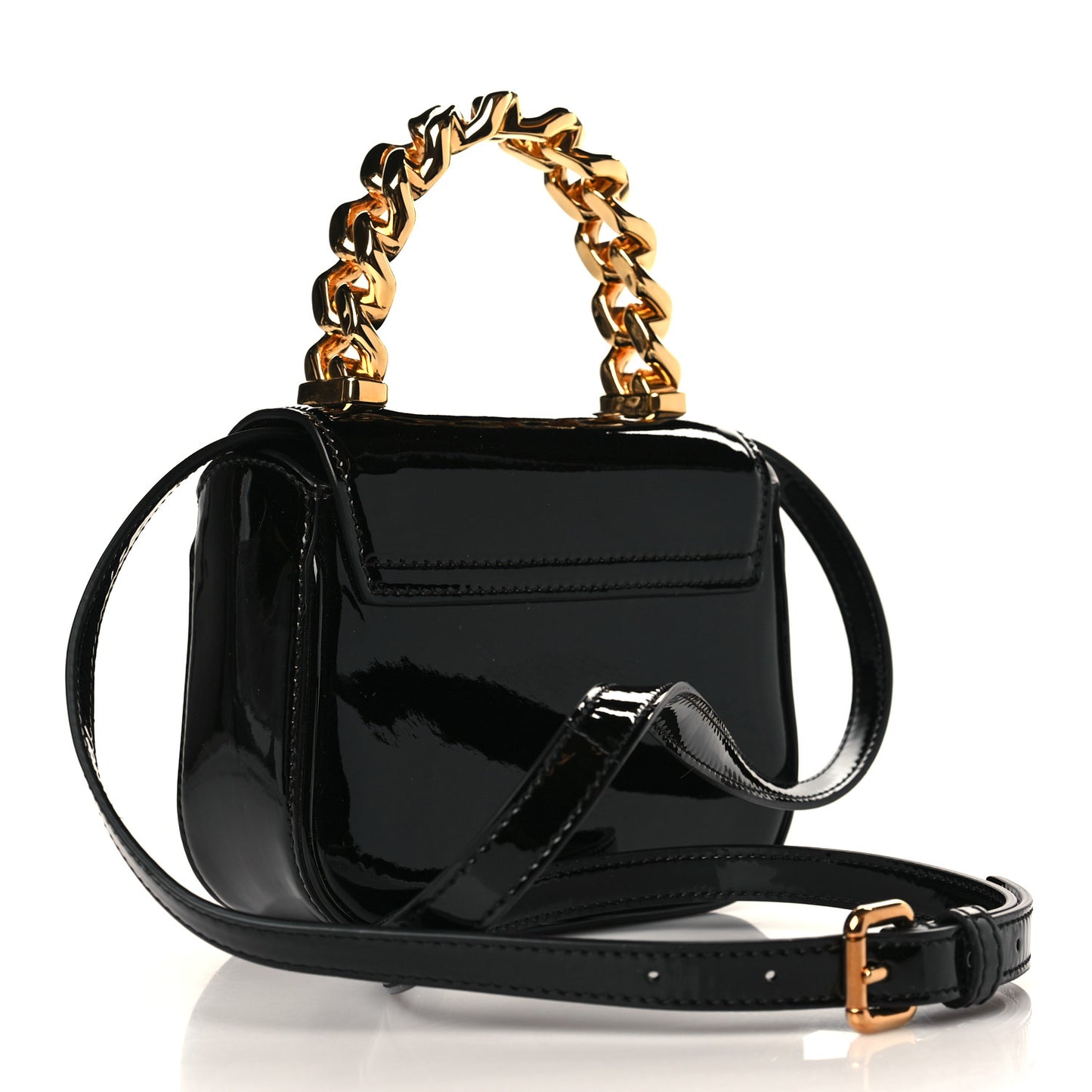 Patent Mini La Medusa Bag Black