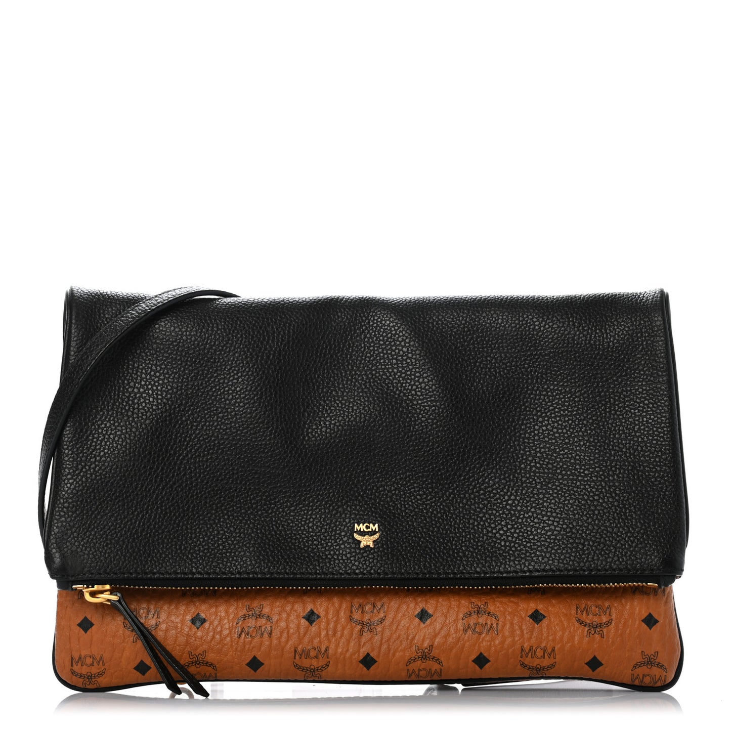 Visetos Corina Foldover Crossbody Bag Cognac Black