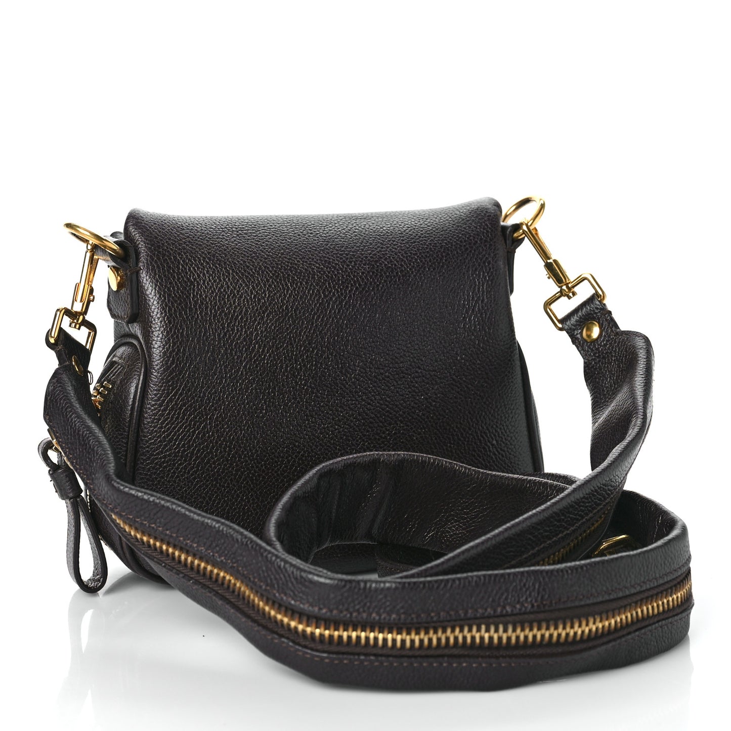 Calfskin Mini Jennifer Crossbody Bag Brown