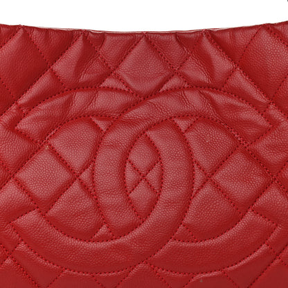Chanel Caviar Quilted Expandable Zip Shoulder Bag Red 15 of 15