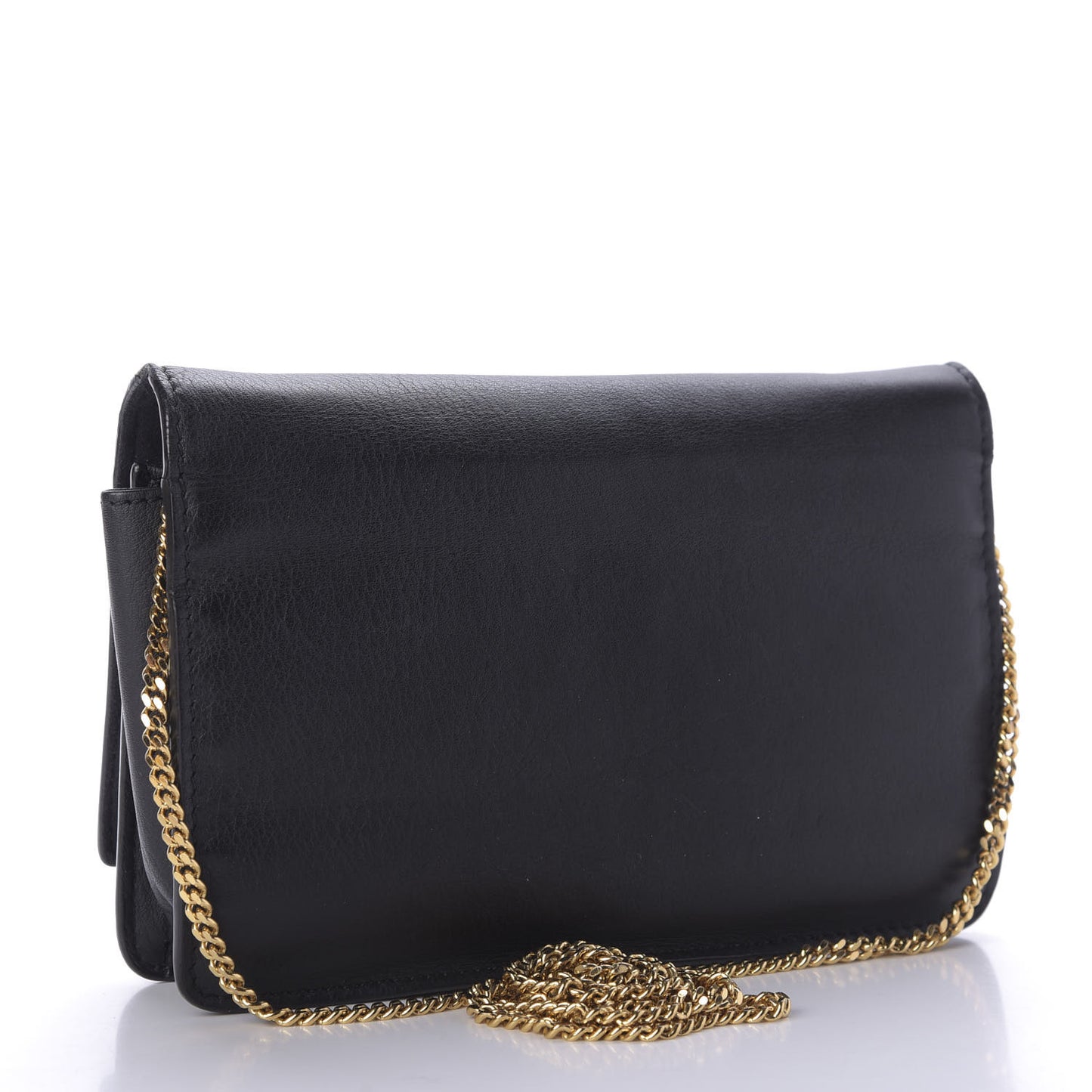 Vitello Flamingo Tube Wallet on Chain Black