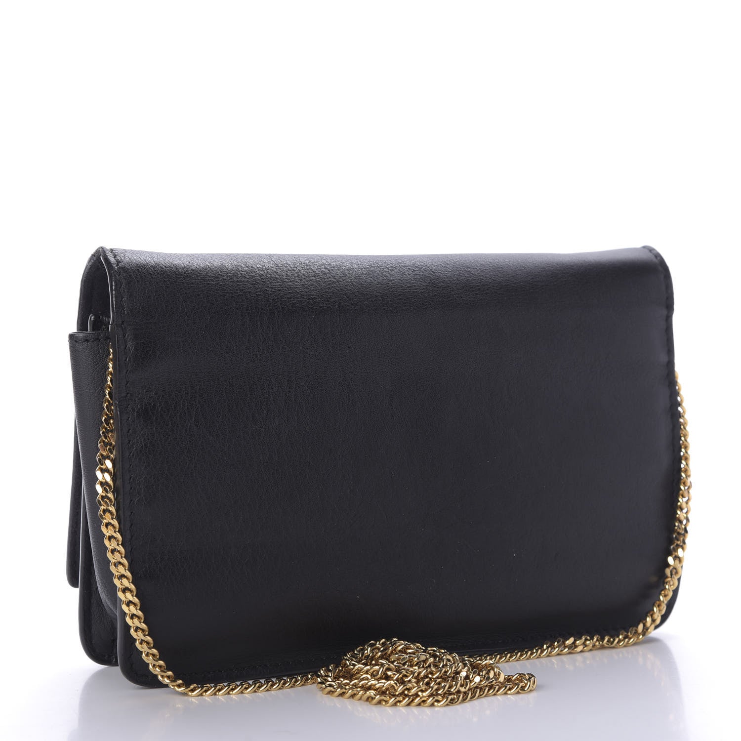 Fendi Vitello Flamingo Tube Wallet on Chain Black 3 of 10