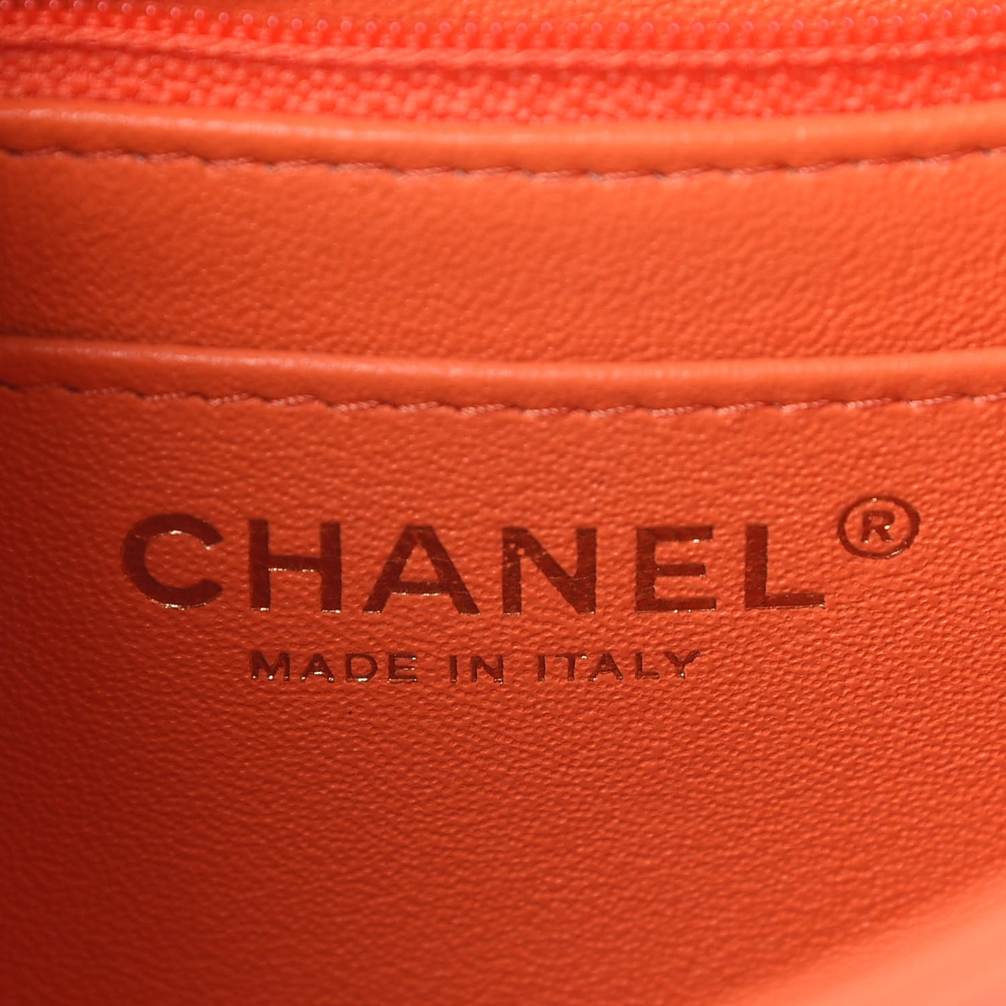 Lambskin Quilted Mini Square Flap Light Orange