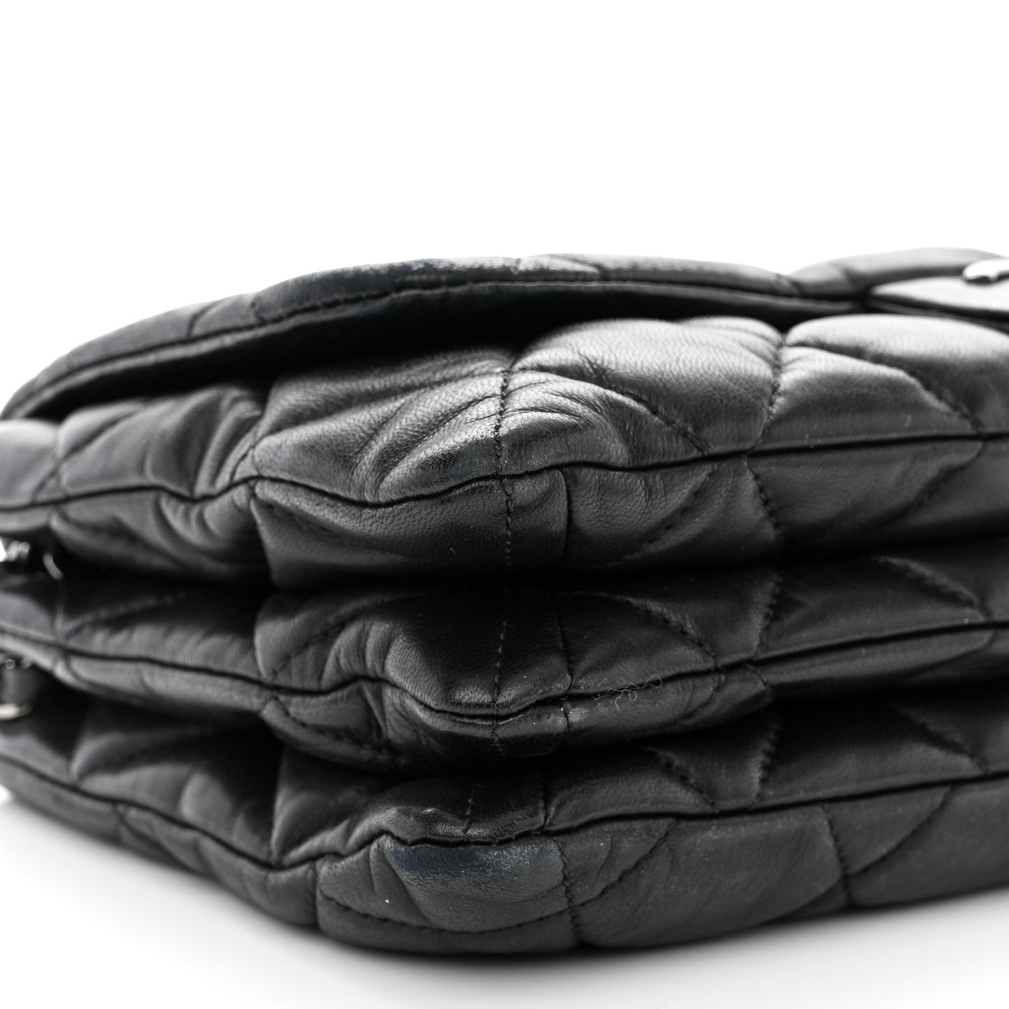 Lambskin Quilted Chanel 3 Large Accordion Flap Black