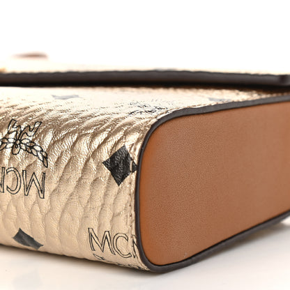 MCM Metallic Visetos Medium Millie Crossbody Bag Berlin Gold 9 of 9