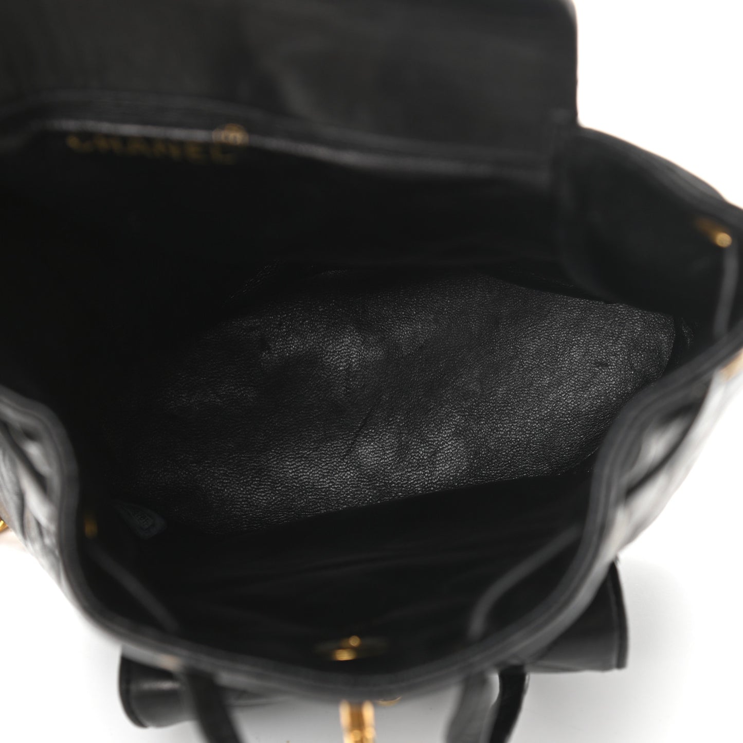 Lambskin Quilted Backpack Black
