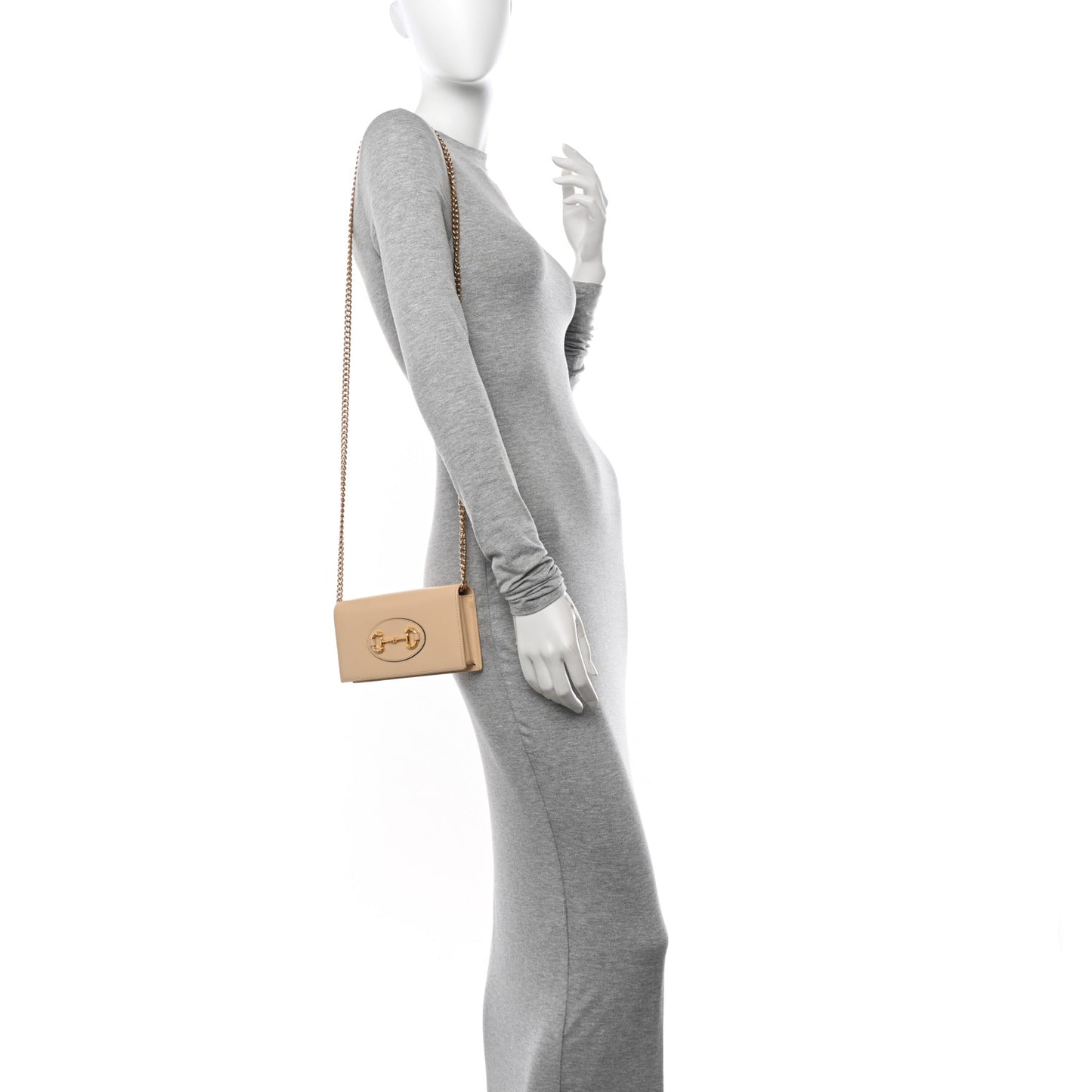 Boarded Plutone Calfskin Horsebit 1955 Wallet On Chain Bubble Tea