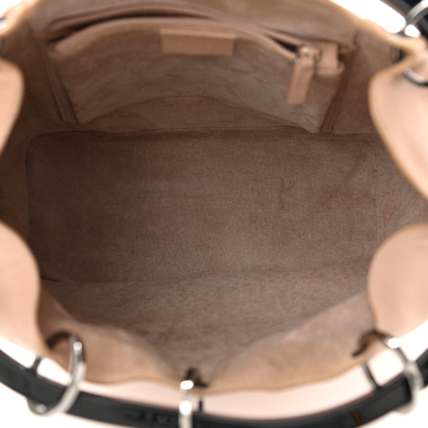 Calfskin Loop Bucket Tote Beige