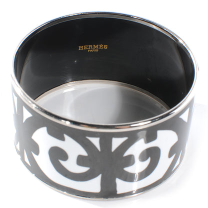 Hermes Enamel Printed Extra Wide Balcons du Guadalquivir Bracelet 65 Black 4 of 5