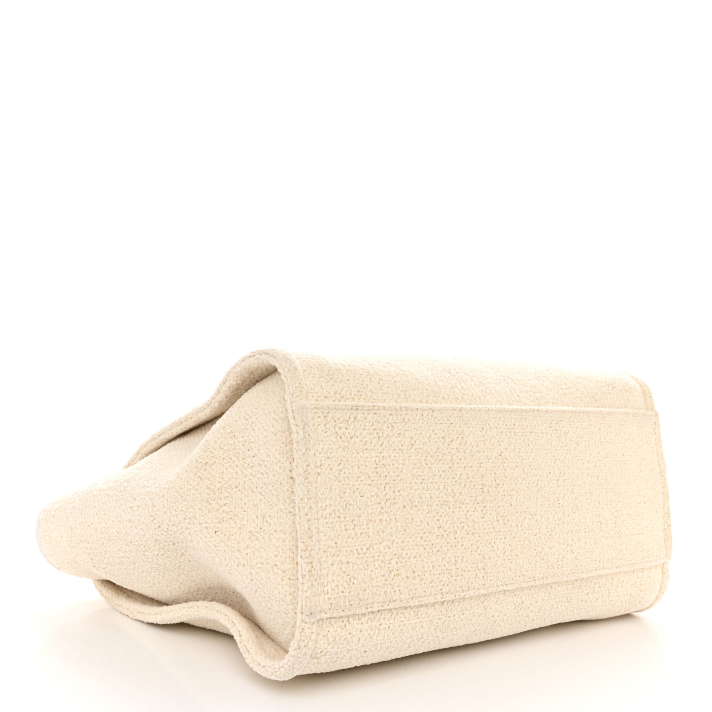 Lurex Boucle Medium Deauville Tote White