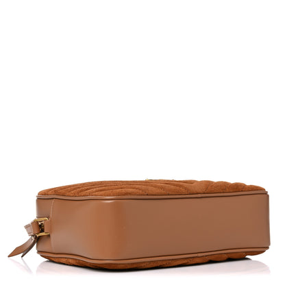 Saint Laurent Suede Matelasse Monogram Lou Camera Bag Cinnamon 5 of 10